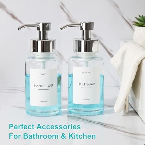 Foaming Soap Dispenser, 14.1 oz 2 Pack Glass