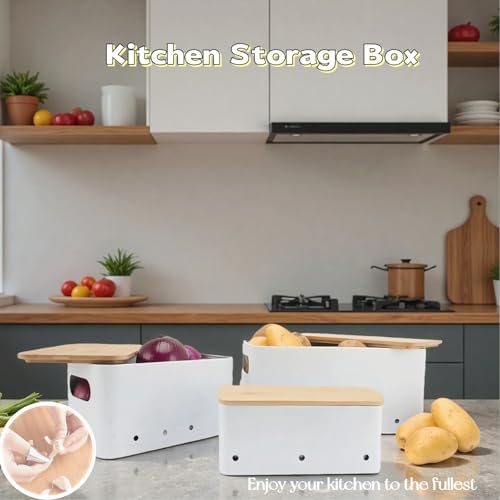 Modern kitchen storage container, stacked metal storage box, 3-piece