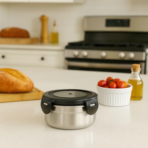 [6 Pack 4 Oz Small Condiment & Dip Containers with Leakproof Lids, Reusable Stainless Steel Bento Box Sauce Cups for Lunches, Picnics & Kitchen Storage (6pcs)