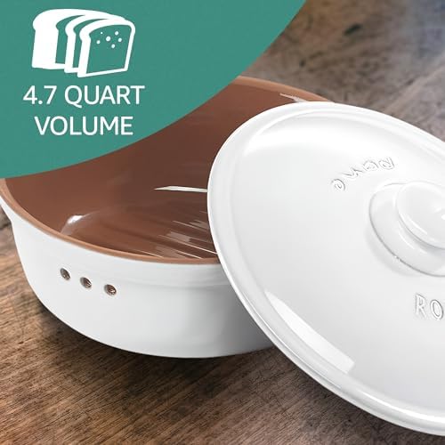 Römertopf Round Ceramic Bread Box | Ideal for Bread Storage, Fruits