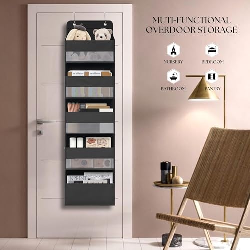Over the Door Organizer, 5 Shelf, Black