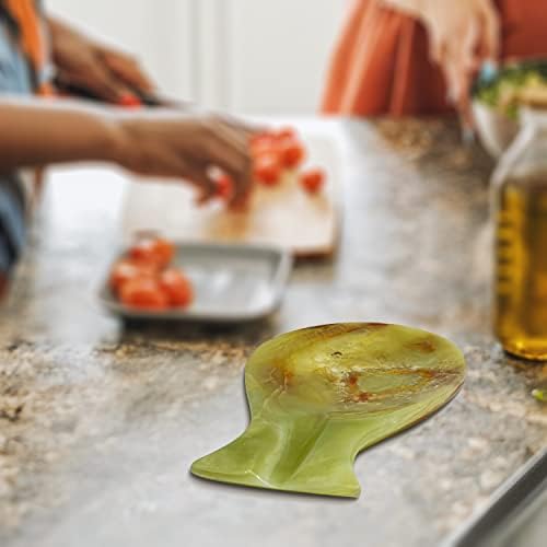 Luxury Handmade Multi Green Calcite Crystal Spoon Rest for Kitchen