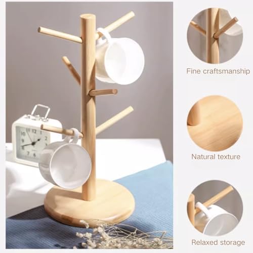 Mug Holder Tree, Coffee Cup Holder, Bamboo Mug Tree for Counter