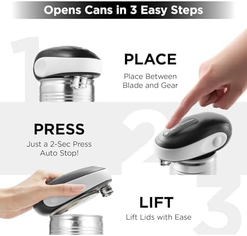 Kitchen Mama One-To-Go Electric Can Opener, White