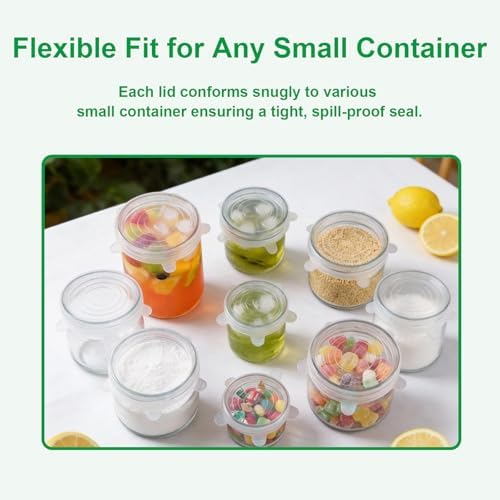 Small Silicone Stretch Lids, 6 Pack, Transparent