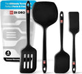 DI ORO Silicone Turner Spatula Set, 4-Piece, Black