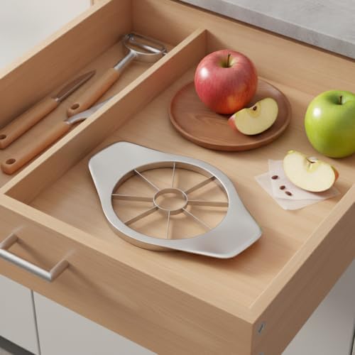 Apple Slicer and Corer, Stainless Steel Fruit Cutter for Uniform