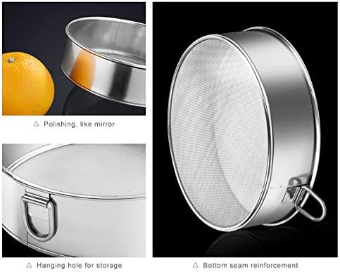 Webake Sieve 6-Inch 60 Mesh, 8-Inch 40 Mesh Sieves Fine Mesh Strainer