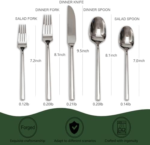 20-Piece Silverware Set, Flatware Set 18/10 Stainless Steel