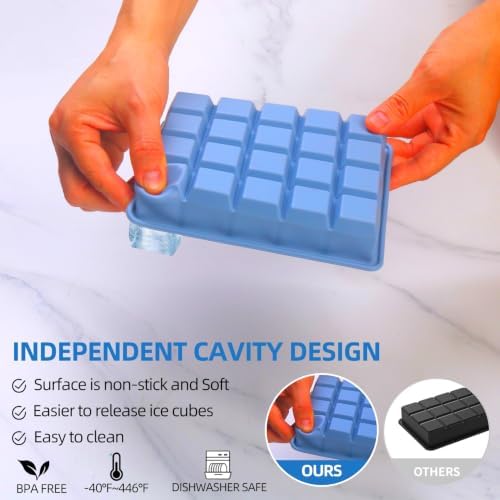 Silicone Ice Cube Tray 4 Pack - EASY RELEASE ice cube tray with lid