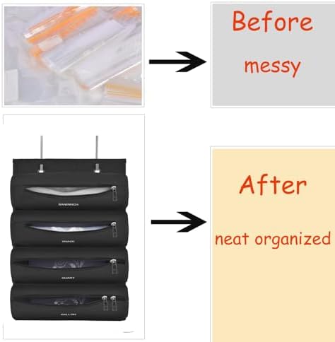 Zipper Bag Organizer Compatible with Gallon, Quart, Sandwich & Snack