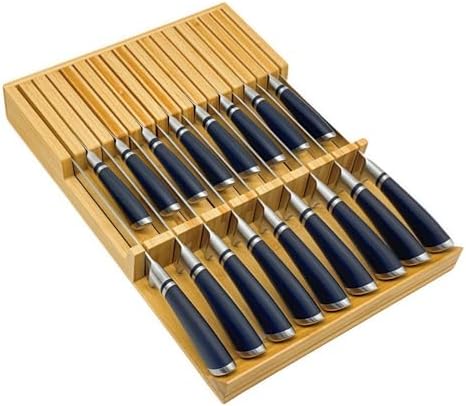 Knife Drawer Organizer, Bamboo Knife Block