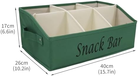 Snack Organizer for Countertop, Fabric Snack Bar Station with Handles