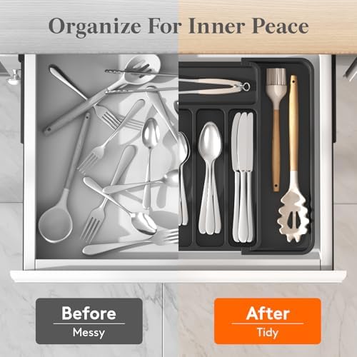 Lifewit Expandable Silverware Drawer Organizer for Kitchen