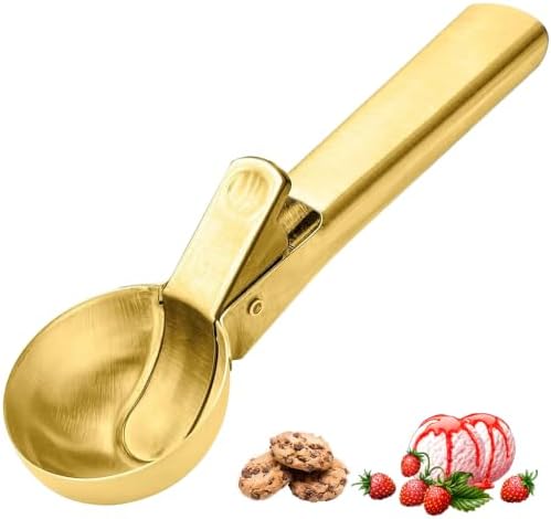 Ice Cream Scoop, Stainless Steel with Trigger & Comfortable Handle