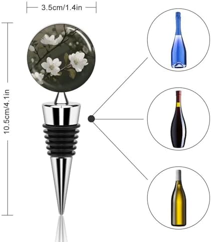 White Flowers Spring Wine Stopper Vacuum Alloy Wine Bottle Stopper