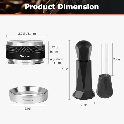 51mm Espresso Accessories Kit | 2-in-1 Distributor and Tamper, WDT