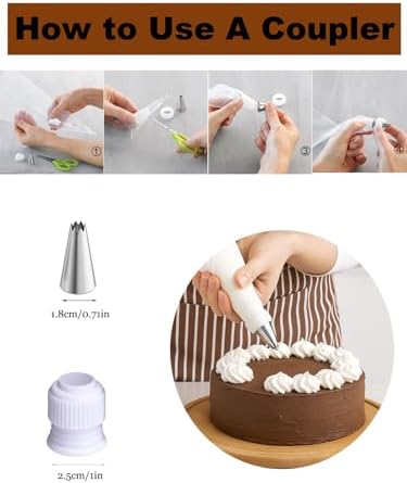 48 Pcs Small Piping Tips Set with Couplers for Cake Decorating &