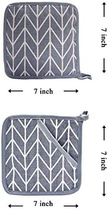 WinChange Oven Mitts and Potholders Set, 4-Piece, Grey