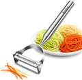 2-in-1 Julienne Vegetable Peeler, Stainless Steel Y Peeler with Dual