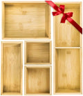 ZAVOOS 5 Pieces Bamboo Drawer Organizer, Multi-Use Storage Tray