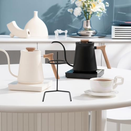 Black Stainless Steel Coffee Dripper Stand with Round-hole Support for