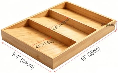 Spice Drawer Organizer for Cabinet, 3 Tier Bamboo Spice Rack Tray for