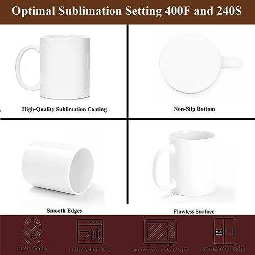 ABBSH Sublimation Mugs, Sublimation White Coffee Mugs Tazas Para