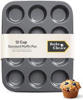 Bake Choice Muffin Pan for Baking, Standard Cupcake Pan, Nonstick 12