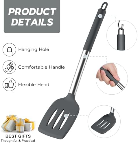 Onader Kitchen Cooking Utensils Set, 15-Piece, Grey