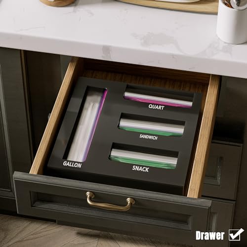 Neatsure Acrylic Magnetic Food Bag Storage Organizer for Drawer or