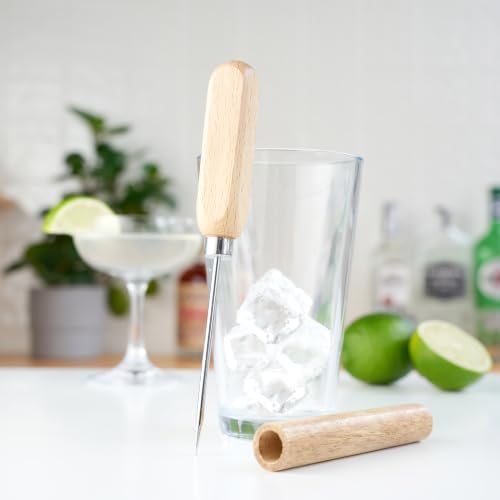 True Spike Stainless Steel Ice Pick Tool with Cover and Wood Handle