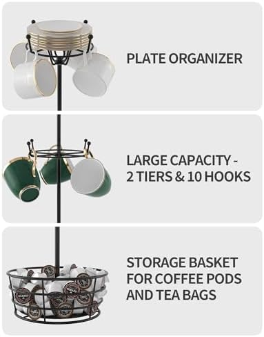 360° Rotating Coffee Cup Holder Tree