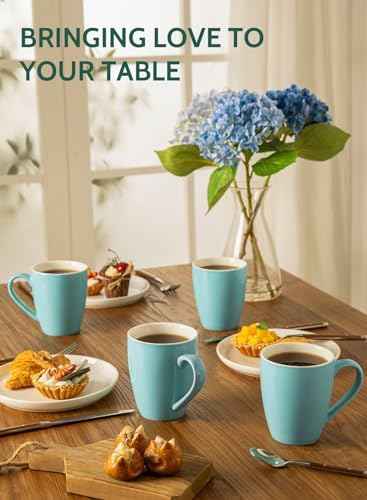 Sweese Porcelain Coffee Mugs - 16 Ounce (Top to the Rim) for Coffee