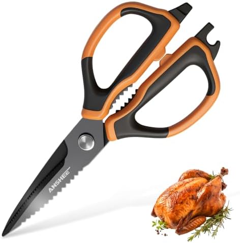 ANSHEE Multipurpose Kitchen Scissors & Food Shears, Stainless Steel