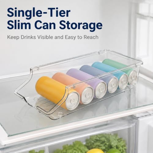 Ceruaxb Clear Skinny Can Organizer for Refrigerator