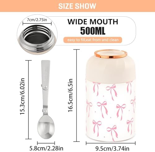 Insulated Food Jar 17 oz Stainless Steel Hot Food Container