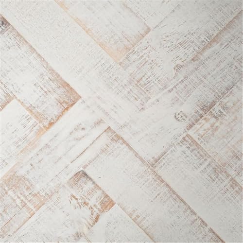 Maklaine Farmhouse Rectangular Whitewashed Wood Tray, Herringbone