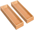 guiogc Bamboo Silverware Drawer Organizer, Set of 2