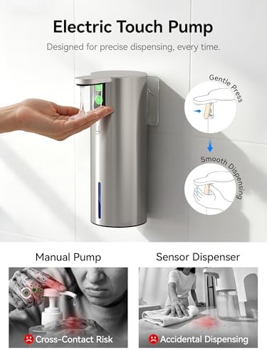 SUNLY Electric Liquid Soap Dispenser, 11.8oz Press-to-Dispense Soap