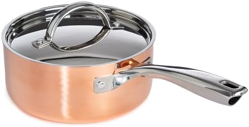 Berghoff Hammered Copper Cookware Set, Tri Ply Stainless Steel Pots &
