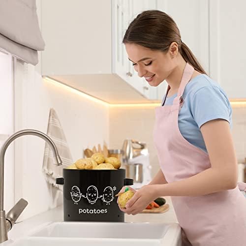 joeji's Metal Potato Onion & Garlic Storage Tins Set of 3 – Vented