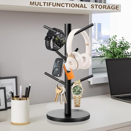 Fertoriy Wood Mug Holder Tree with 6 Hooks for Countertop