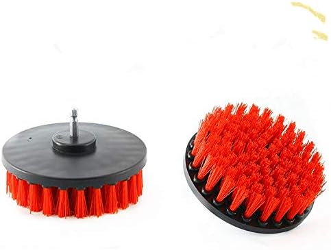 Drill Brush 2PCS, 5″ Stiff Red Nylon Bristle Attachments