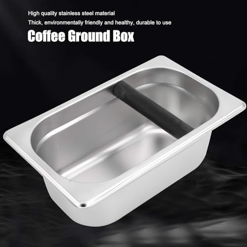 Espresso Knock Box, 10.4x6.3x3.9in Coffee Knock Box Stainless Steel