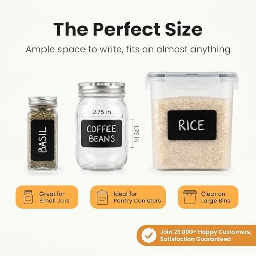 200 Reusable Chalkboard Labels for Food Containers