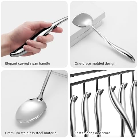 304 Stainlss Steel Kitchen Utensils Set, 11 Pcs Long Metal Cooking