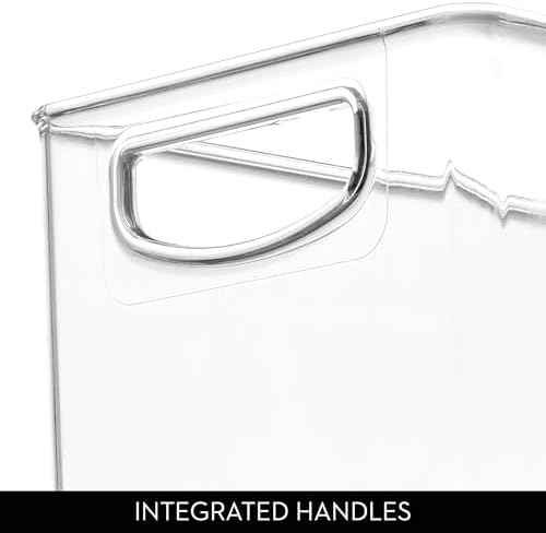 iDesign Plastic Stackable Pantry Bin with Handles, Set of 2, Clear