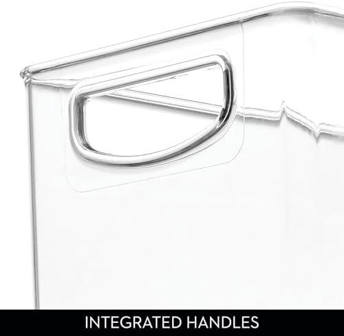 iDesign Plastic Stackable Pantry Bin with Handles, Clear