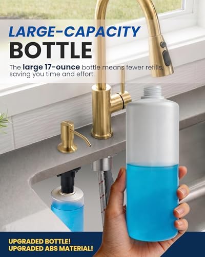 Kitchen Sink Soap Dispenser, Stainless Steel, 17Oz Bottle